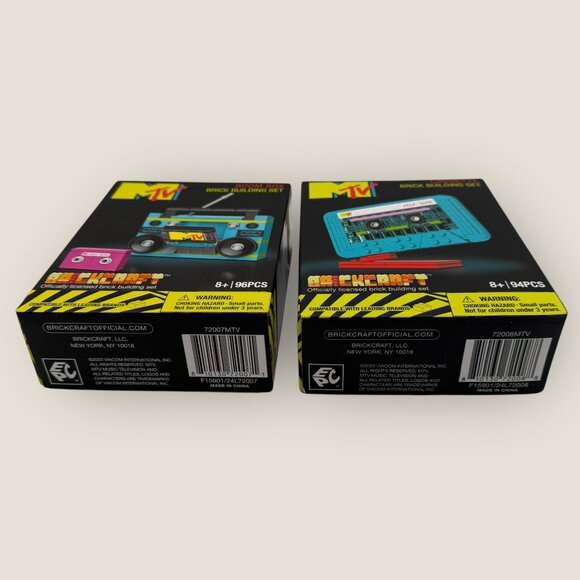 MTV Brickcraft Boom Box & Cassette Brick Building Sets Factory Sealed Retro - Picture 3 of 6